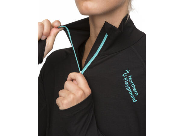 Northern Playground Zipneck Wool Women's Black S